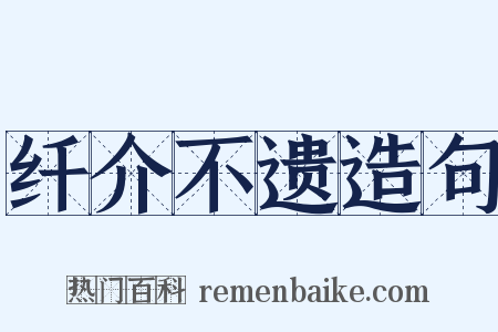 纤介不遗造句是什么意思的图片